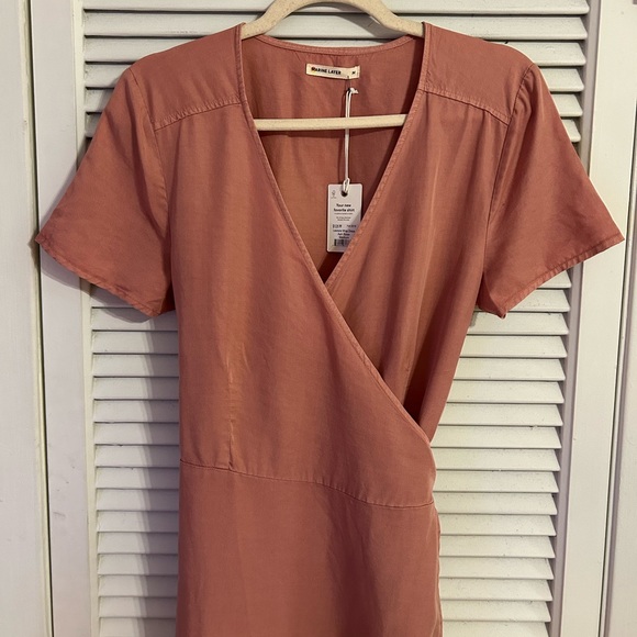 NWT Marine Layer Leonora Wrap Dress in Ash Rose, Size M - Picture 3 of 9